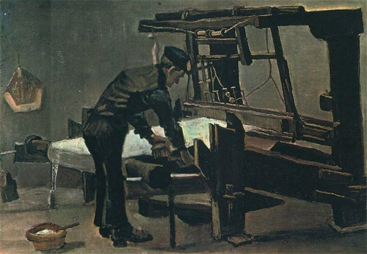 Weaver Standing In Front Of A Loom Van Gogh Oil Painting